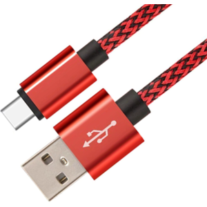 Stofbeklædt Usb-C 3.1 Usb Kabel - Rød - 3 M