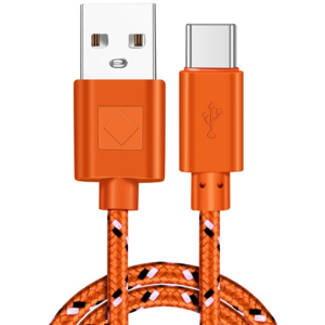 Usb-C 3.1 Stofbeklædt Usb Kabel - Orange - 3 M