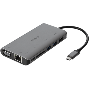 Deltaco Usb-C Multi-Port Hub - Pd 100w - 7 Vejs - Grå