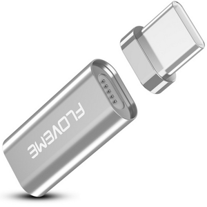 Magnetisk Usb-C Hun/han Adapter Stik - Sølv