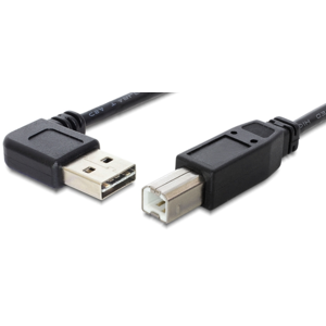 DeLOCK Easy Usb 2.0 Kabel - Usb-A / Usb-B - Vinklet - Sort - 2 M