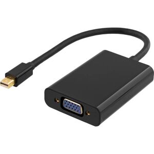 Mini Displayport Til Vga Adapter - Med Lyd - Sort