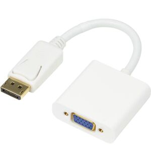 Displayport Til Vga Adapter Kabel - Hvid