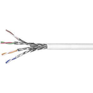 Cat 6 S/ftp Netværkskabel - Cca - Solid - Hvid - 100 Meter