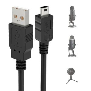 Usb mikrofonkabel til blå Yeti, 2 m Yeti mikrofon strømkabel usb en han til mini dataoverførselskabel til blå Yeti usb mikrofon, blå snebold Ic