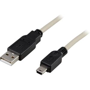 Deltaco USB 2.0 kabel Type A Han - Type Mini B Han 1m