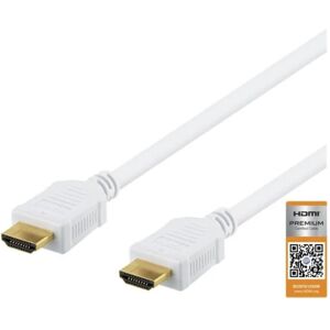 Deltaco High-Speed Premium HDMI cable, 3m, Ethernet, 4K UHD, whi