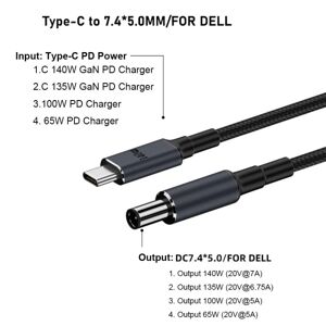 180CM USB Type C til DC-kabel PD 140W Converter Line 7450 FOR 7450 for Dell