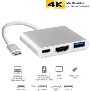 Thunderbolt 3 / Macbook USB-C Adapter - HDMI & USB 3.0 White