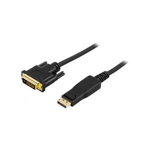 Deltaco Displayport - Dvi-D-Kabel, Hane Til Hane, 1m