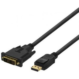 Deltaco Displayport - Dvi-D Single Link Monitor Kabel, Han-Han, 2m