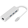 Usb-C Hub - 3 X Usb + 1 X Rj45 - Sølv