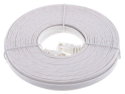 Lindy Cat6 Flach-Cable 10m White Blanco