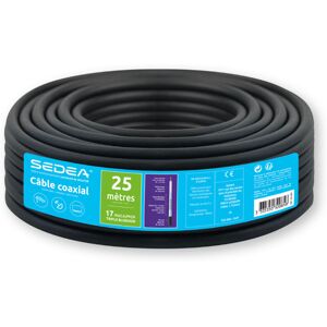 - Câble coaxial 17 PAtCA/PH/A Triple Blindage extérieur en couronne de 25 mètres - noir 032085