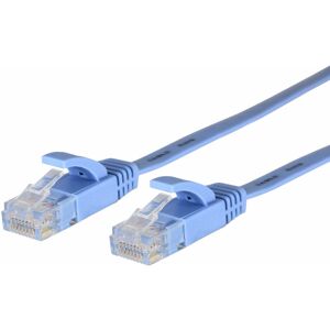 Câble réseau/ethernet Plat RJ45 lan mâle/mâle Cat6 bleu avec blindage utp 10 mètres Sedea