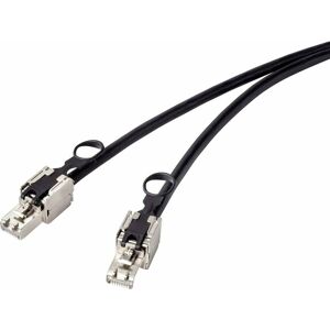 RF-4538218 RJ45 Câble réseau, câble patch cat 6a s/ftp 30.00 m noir avec anneau à tirer pour le déverrouillag - Renkforce