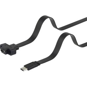 - Câble usb usb 3.2 Gen1 (usb 3.0) usb-c® mâle, usb-c® femelle 0.50 m noir vissable, très flexible RF-3415026