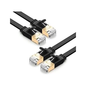 Ugreen Lot de 2 Cat 7 Plat Câble Ethernet Réseau RJ45 10Gbps 600MHz UFTP 8P8C, 2m - Publicité