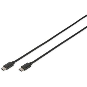 Digitus USB 2.0 Câble de raccordement [1x USB 2.0 type C mâle - 1x USB 2.0 type C mâle] 1.8 m noir rond, connecteur util - Publicité
