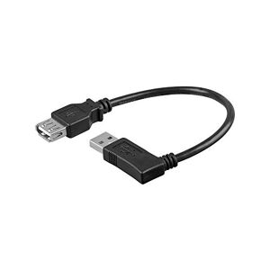 goobay 95701 Câble Rallonge de Recharge USB 2.0 Hi-Speed 90°, Noir, 0.15m Longueur - Publicité