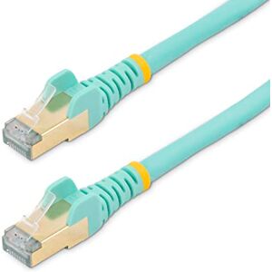 StarTech.com cble Réseau Cat6a Stp blindé sans Crochet 1 M Aqua Cordon Ethernet RJ45 Anti-Accroc cble patch (6ASPAT1MAQ) - Publicité