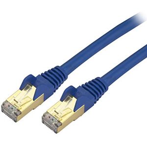 StarTech.com 3 ft CAT6a Ethernet Cable 10 Gigabit Shielded Snagless RJ45 100W PoE Patch Cord 10GbE STP Category 6a Network Cable w/Strain Relief Blue Fluke Tested UL/TIA Certified (C6ASPAT3BL) - Publicité