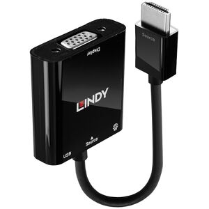 Lindy 38285 câble vidéo et adaptateur 0,1 m HDMI Type A (Standard) VGA (D-Sub) Noir