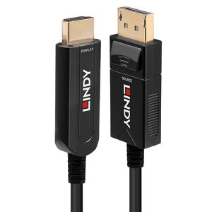 Lindy 38490 câble vidéo et adaptateur 10 m DisplayPort HDMI Type A (Standard) Noir Blanc