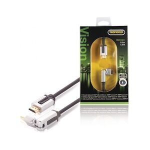 Nedis Câble Hdmi 1m Avec Ethernet Haute Vitesse Am - Am Rotatif Connecteur Hdmi - Connecteur Hdmi Rotatif 1.00 M Noir Usage Non Intensif Nedis