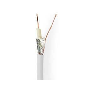 Nedis Câble Coaxial Rg6t 100 M Bobine Blanc Usage Non Intensif Nedis