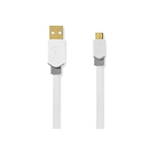 Nedis Câble Usb 2.0 A Mâle - Micro B Mâle 1,0 M Blanc Usage Non Intensif Nedis