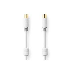 Nedis Câble Coaxial 100 Db Cei (coaxial) Mâle - Cei (coaxial) Mâle 5,0 M Blanc Usage Non Intensif Nedis