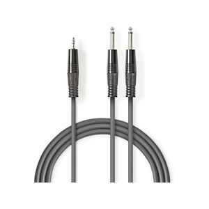 Nedis Câble Audio Stéréo 2x 6,35 Mm Mâles - 3,5 Mm Mâle 1,5 M Gris Usage Non Intensif Nedis