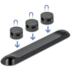 DELOCK Clips Magnétiques pour Câbles 3 Unités Noir