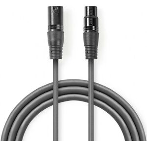 NEDIS Câble Audio XLR 3 Pin Mâle / 3 Pin Femelle 5m