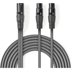 NEDIS Cable Audio XLR 3Pin Male vers 2x XLR 3Pin Femelle