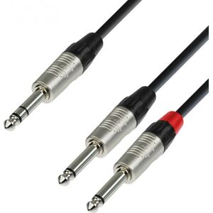 Adam Hall Cables 4 STAR YVPP 0150 - Câble Audio REAN Jack 6,35 mm stéréo vers 2 x Jack 6,35 mm - Câble à prise jack