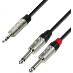 Adam Hall Cables 4 STAR YWPP 0090 - Câble Audio REAN Mini-Jack 3,5 mm stéréo vers 2 x Jack 6,35 - Câble à prise jack