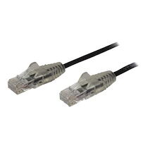 StarTech.com 2m Slim LSZH CAT6 Ethernet Cable, 10 Gigabit Snagless RJ45 100W PoE Patch Cord, CAT 6 10GbE UTP Network Cable w/Strain Relief, Black, Fluke Tested/ETL, Low Smoke Zero Halogen - Category 6 - 28AWG (N6PAT200CMBKS) - cordon de raccordement - 2 m - noir