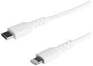 StarTech.com 2m(6 ft) Durable White USB-C to Lightning Cable, Heavy Duty Rugged Aramid Fiber USB Type A to Lightning Charger/Sync Power Cord, Apple MFi Certified iPad/iPhone 12 Pro Max - iPhone 7/8/11/11 Pro (RUSBCLTMM2MW) - câble Lightning - 2 m