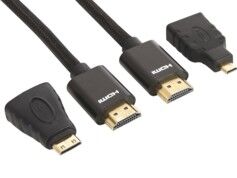 Sandberg Câble HDMI 2.0 2m avec 2 adaptateurs Sandberg Excellence