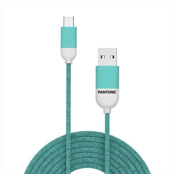 pantone pt-mc001-5l microusb cable 1 5 mt-azzurro/plastica