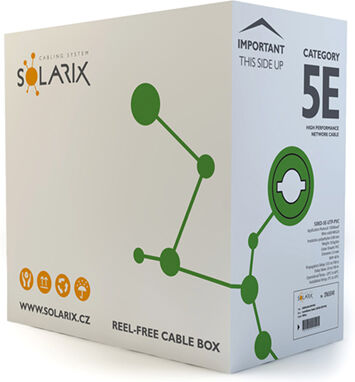 SOLARIX .Cavo UTP Cat5e da interno grigio rame ethernet prot. 2.5GBASE-T e 5GBASE-T