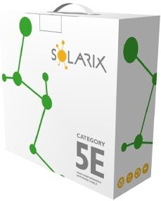 SOLARIX .Cavo UTP Cat5e da interno grigio rame ethernet prot. 2.5GBASE-T e 5GBASE-T-100mt