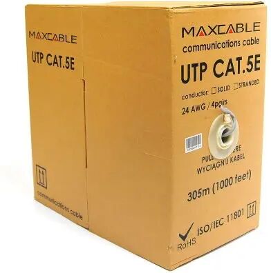 Matassa Cavo Di Rete Da Interno Utp Maxcable Cat. 6, Rame, Rivestimento Pvc, 305m