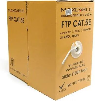 Matassa Cavo Di Rete Non Schermato Cat 5e Ftp Maxcable Filo Cat. 5e 305m