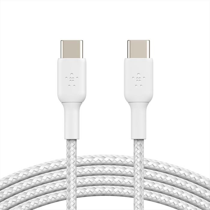 Belkin Cavo Intrecciato Pvc Usb-c To Usb-c 2m Twin Pack-bianco