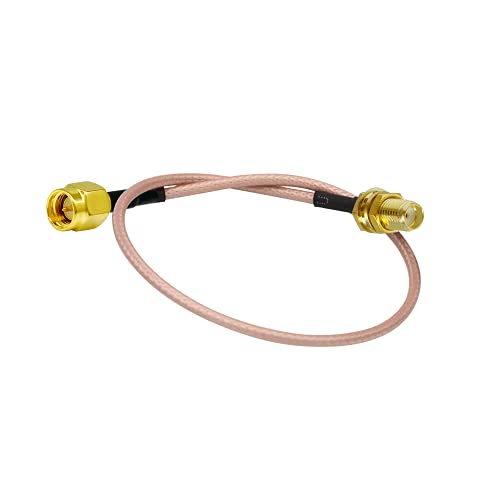 Vecys SMA kabel DAB + WLAN antennekabel SMA bus naar SMA stekker pigtail kabel RG178 30 cm 11,8 inch voor 2G 3G 4G antennerouter GSM Bluetooth WLAN LAN WLAN amateurradio