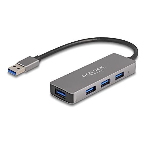 DeLOCK 4-poorts USB 3.2 Gen 1 hub met USB Type-A aansluiting type A aansluitingen aan de zijkant