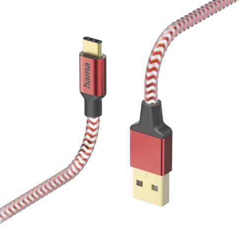 Hama Oplaadkabel "Reflective" USB A naar USB C, nylon, 1,5 m (snel opladen, mobiele telefoon oplaadkabel, datakabel, USB-kabel, mobiele telefoonkabel, USB type A type C, knikbescherming, flexibel,